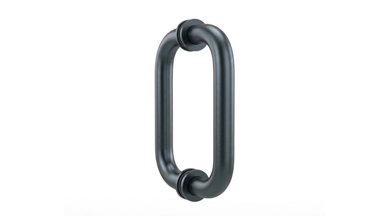 Round glass to wall hinge matte black