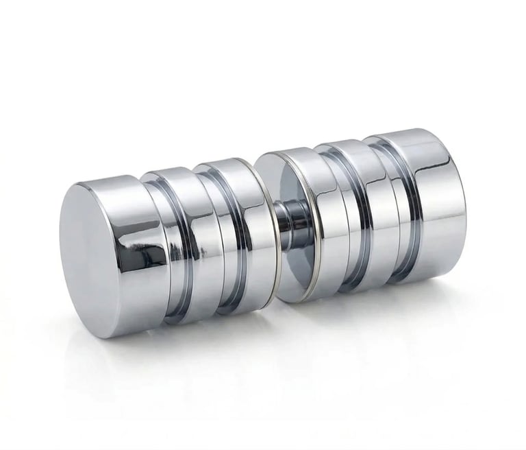 Polished chrome cylindrical mechanical connector or coupling with segmented bands and rings